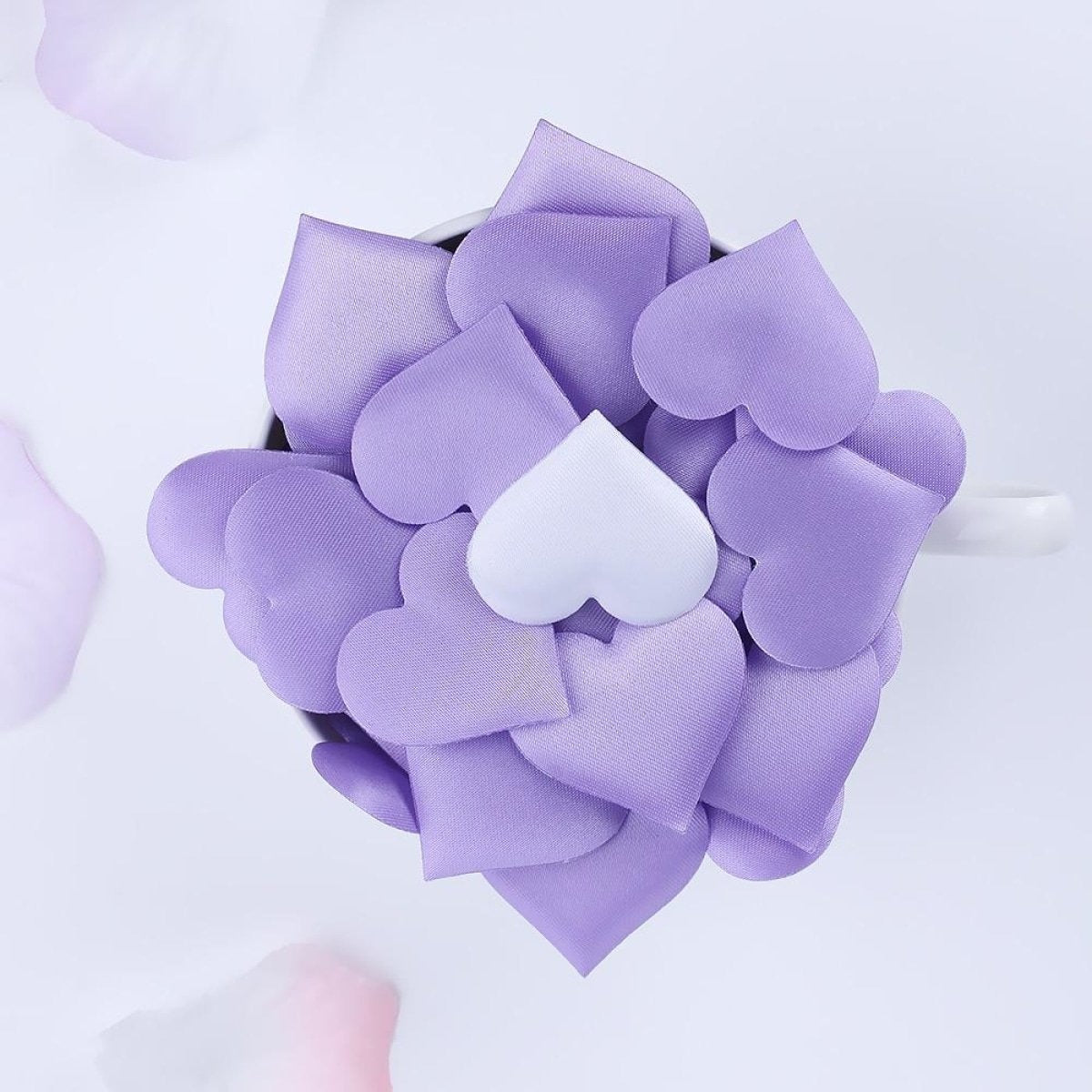 100pcs 2.0cm-3.5cm Fabric Love Heart Shape Petals For Wedding Table Decorations Confetti - Blue 2cm - Asia Sell