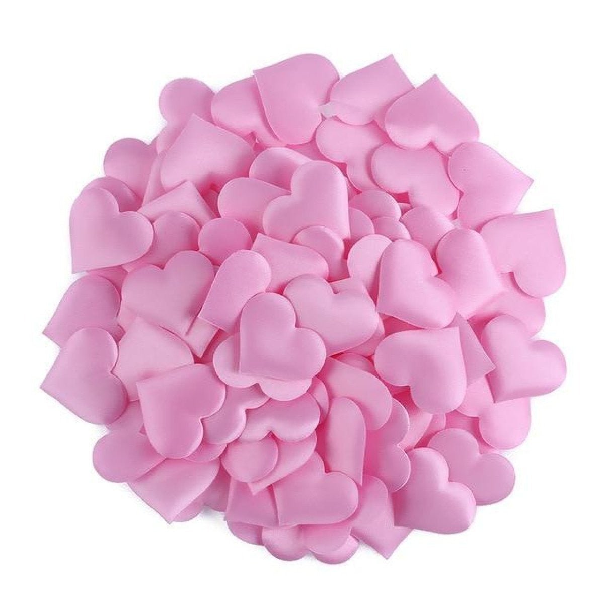 100pcs 2.0cm-3.5cm Fabric Love Heart Shape Petals For Wedding Table Decorations Confetti - Pink 2cm - Asia Sell