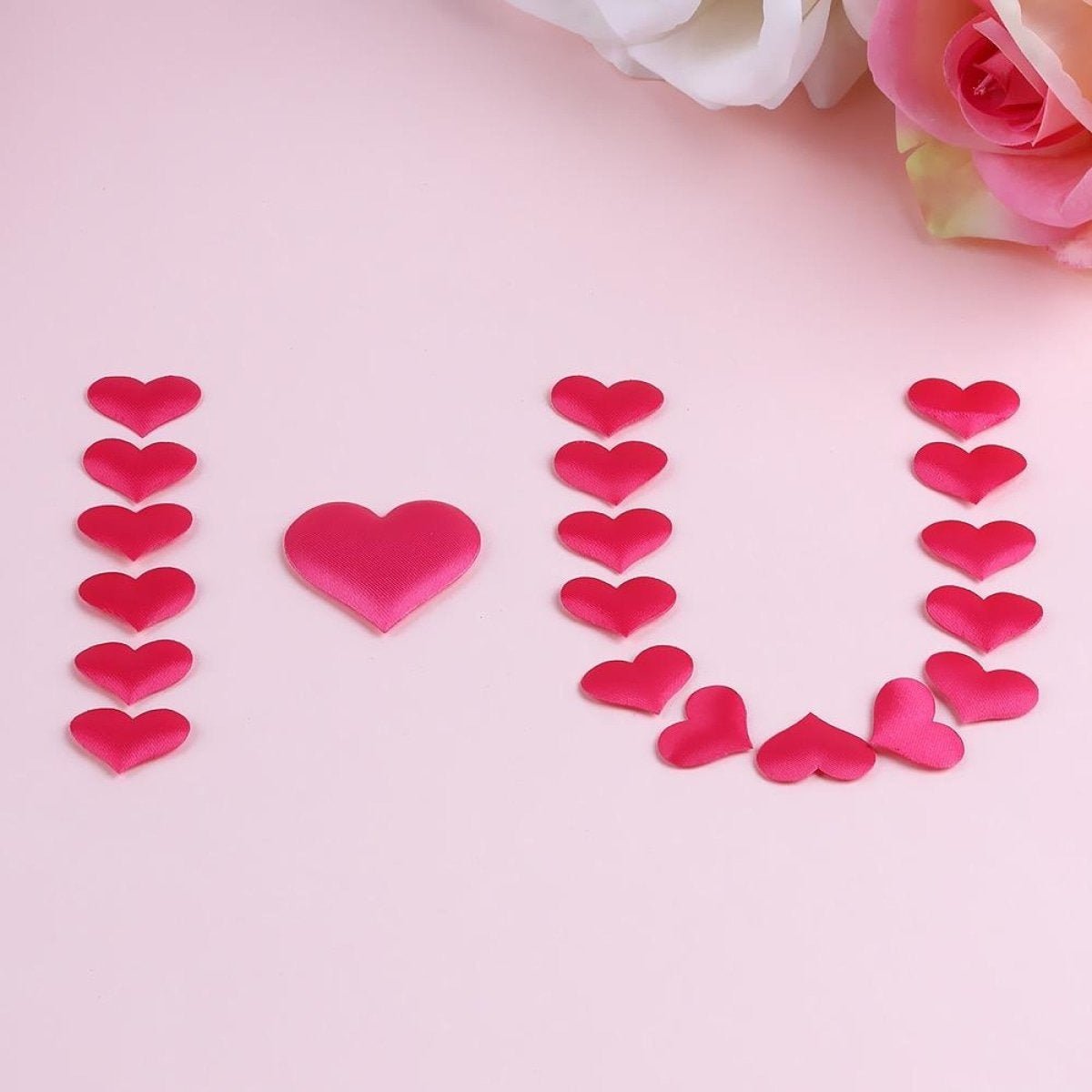 100pcs 2.0cm-3.5cm Fabric Love Heart Shape Petals For Wedding Table Decorations Confetti - Purple 2cm - Asia Sell