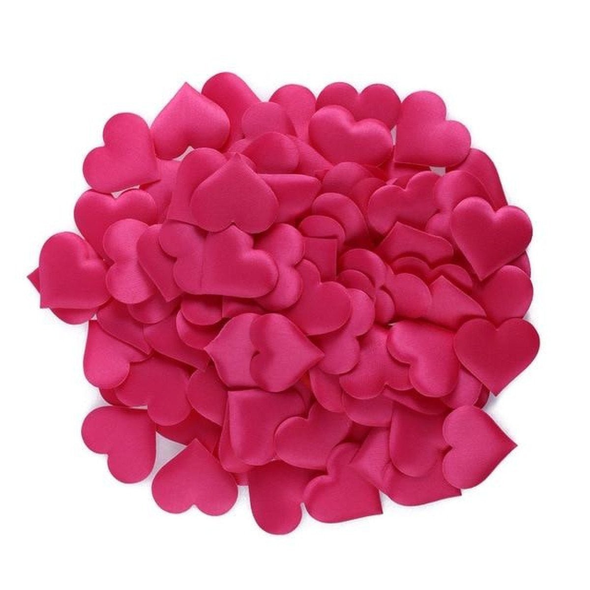 100pcs 2.0cm-3.5cm Fabric Love Heart Shape Petals For Wedding Table Decorations Confetti - Rose Pink 2cm - Asia Sell