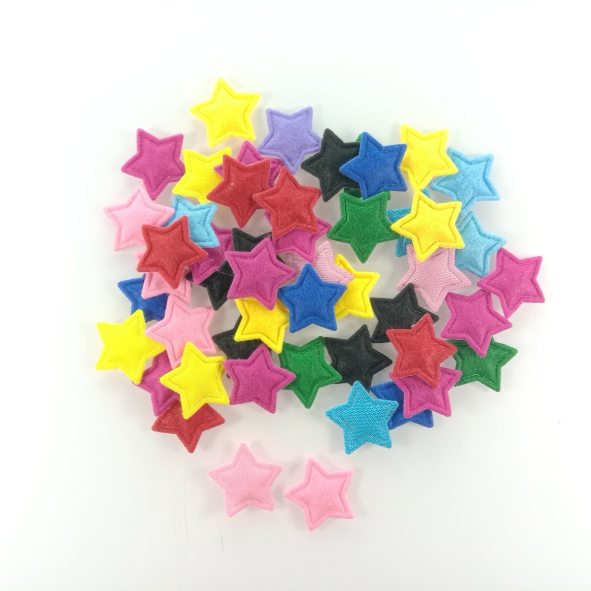 100pcs 2.5cm Fluffy Felt Cloth Stars Padded Appliques Kids Sewing Scrapbooking DIY Crafts Shapes - - Asia Sell