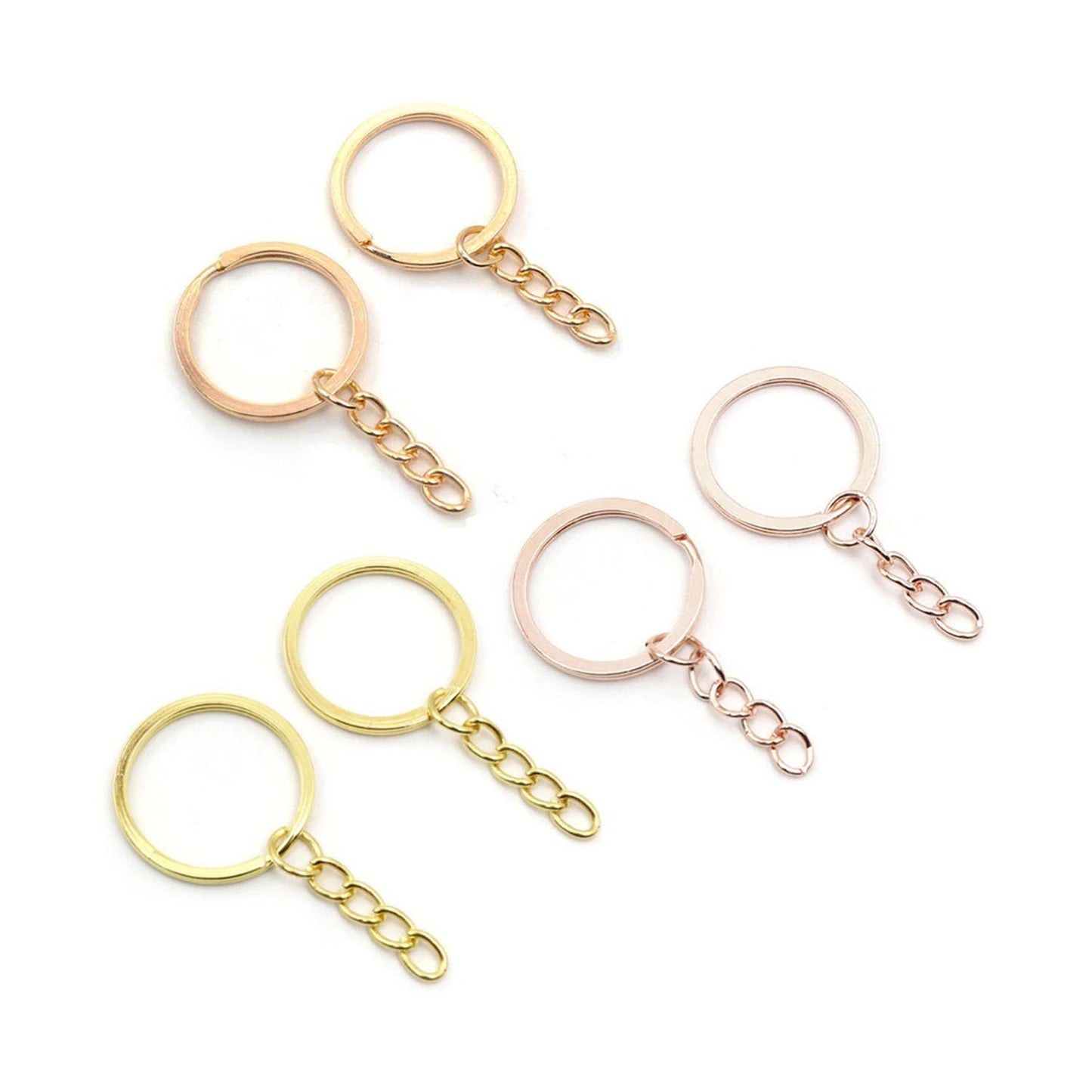 100pcs 25mm Rose Gold Ancient Keyring Keychain Split Ring Chain Key Rings Key Chains - Main Image - Asia Sell