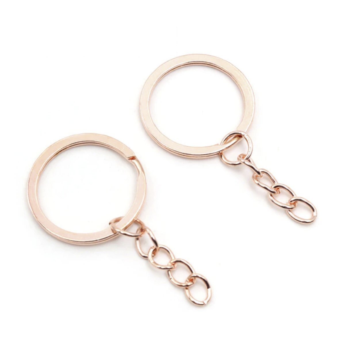 100pcs 25mm Rose Gold Ancient Keyring Keychain Split Ring Chain Key Rings Key Chains - Rose Gold - Asia Sell