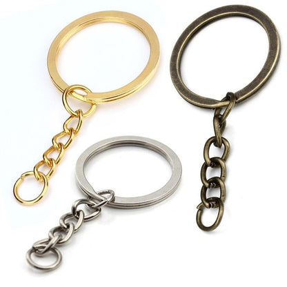 100pcs 28mm Gold Ancient Keyring Keychain Split Ring Chain Key Rings Key Chains - Antique Copper - - Asia Sell