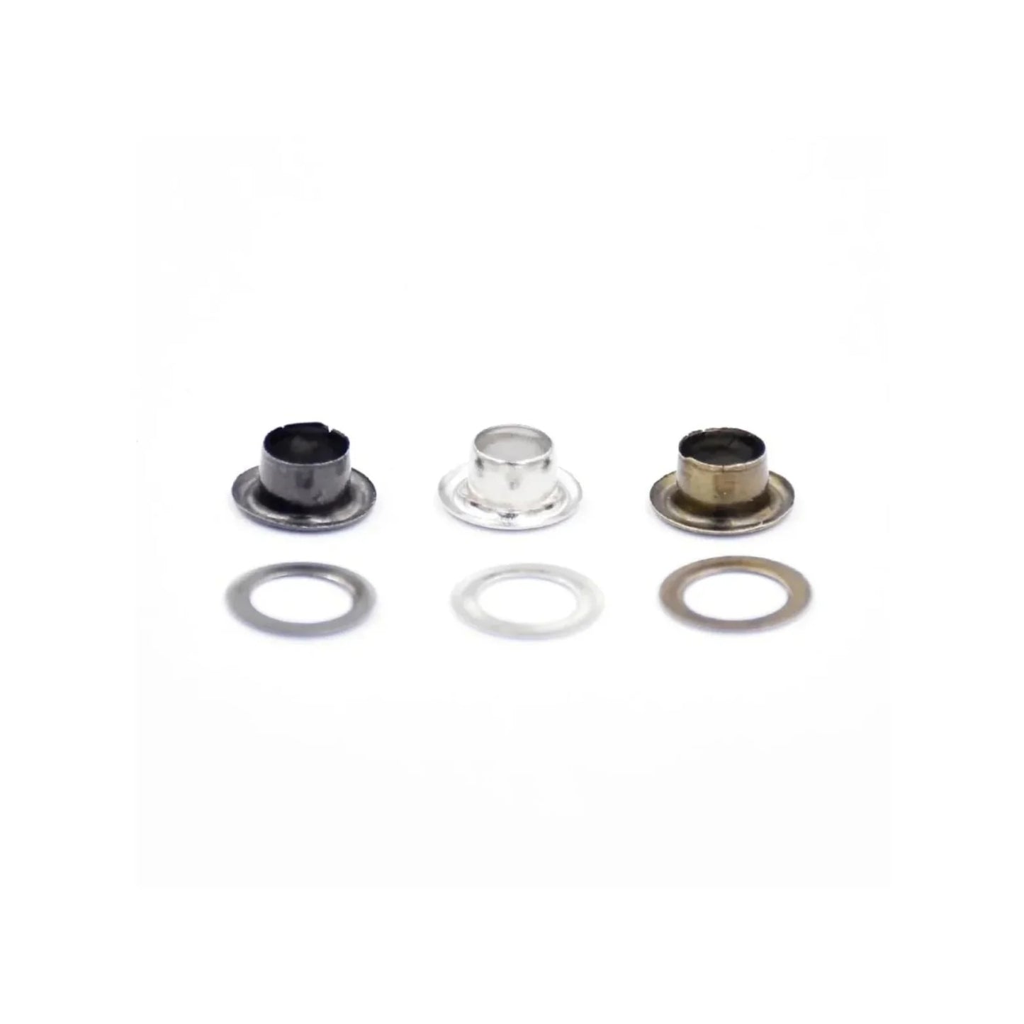 100pcs 2mm 3mm 3.5mm 4mm 4.5mm 5mm 6mm 8mm Eyelets Rivets Metal Buttonholes Buckle Clothing Buttons Bronze Chrome Gold Silver Grey Gun Metal Craft - 1.5mm Silver (no backings) - Asia Sell
