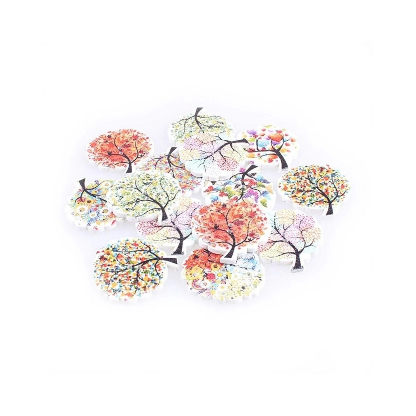 100pcs 30mm Wooden Buttons 2 Hole Trees DIY Decor Clothing Sewing Crafts Scrapbooking - - Asia Sell