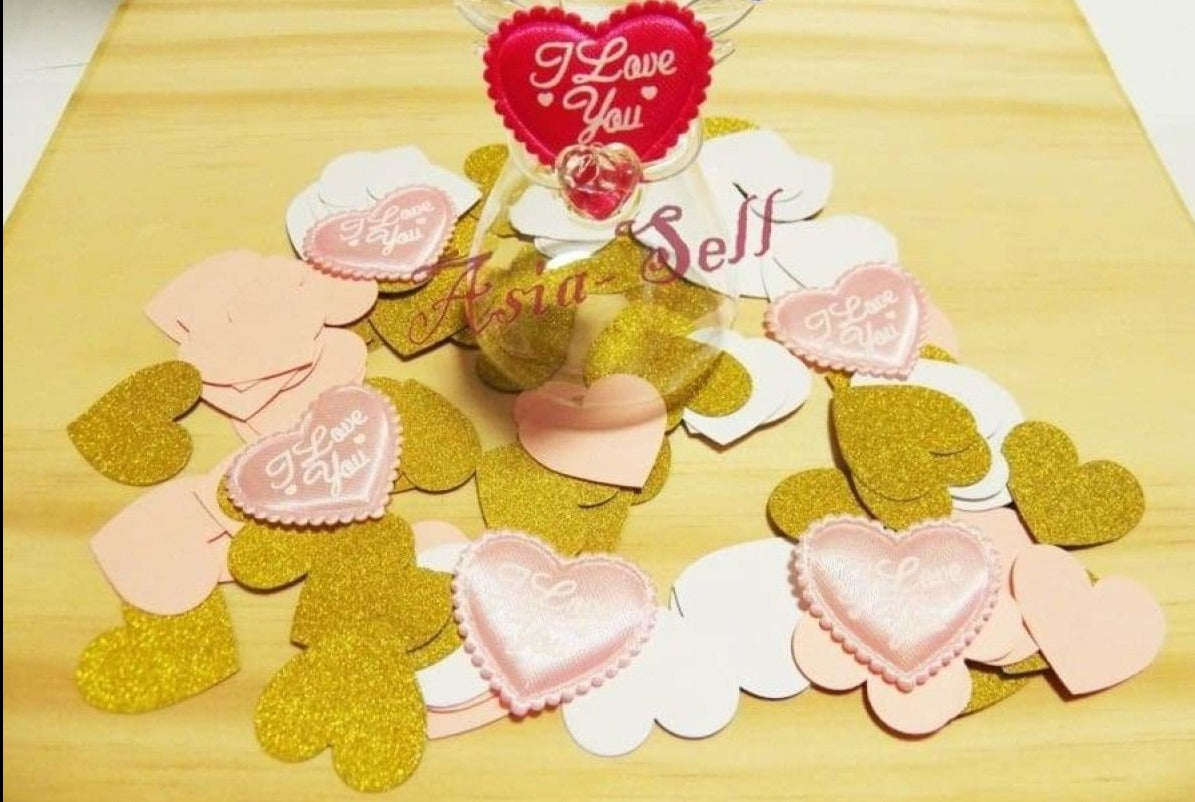 100pcs 3cm Hearts GOLD Valentines Birthday Wedding Party Decoration Crafts Confetti - - Asia Sell