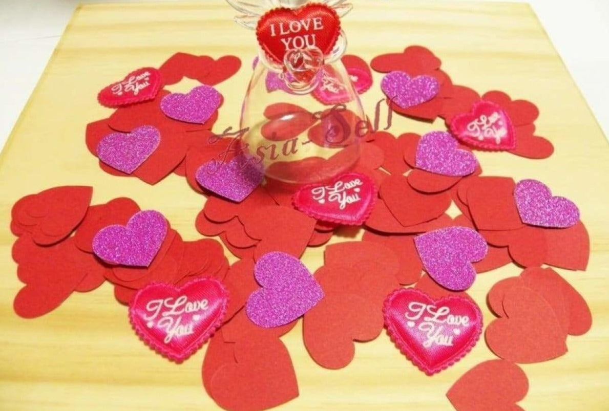 100pcs 3cm Hearts RED Valentines Birthday Wedding Party Decoration Crafts Confetti - - Asia Sell