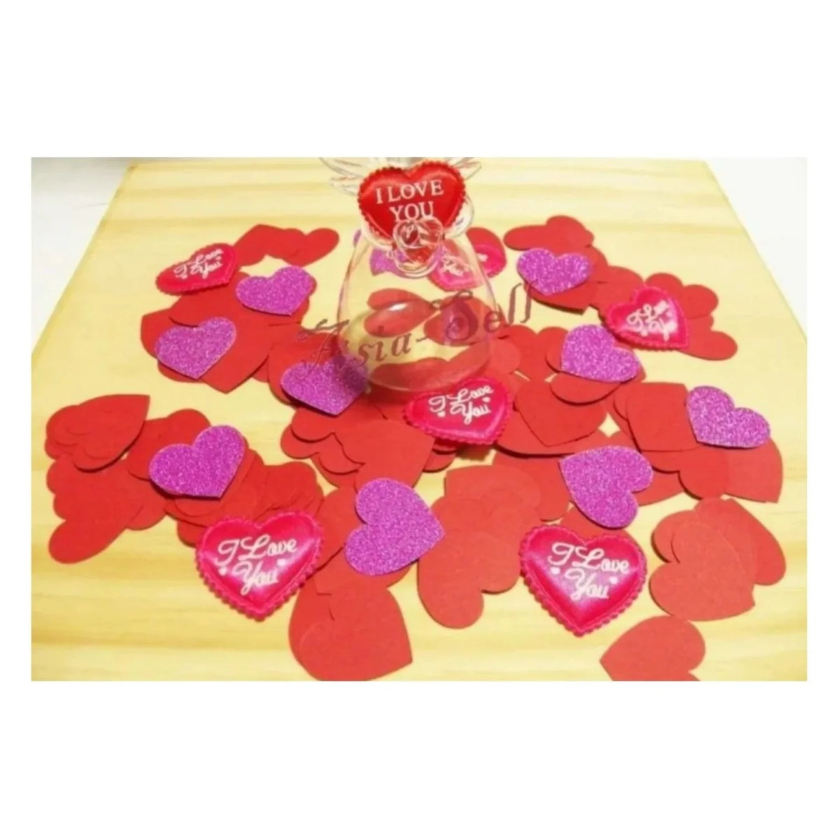 100pcs 3cm Hearts RED Valentines Birthday Wedding Party Decoration Crafts Confetti - - Asia Sell