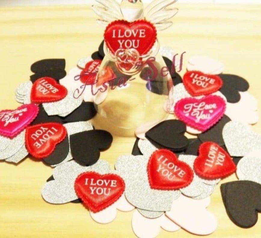 100pcs 3cm Hearts SILVER Valentines Birthday Wedding Party Decoration Crafts Confetti - - Asia Sell