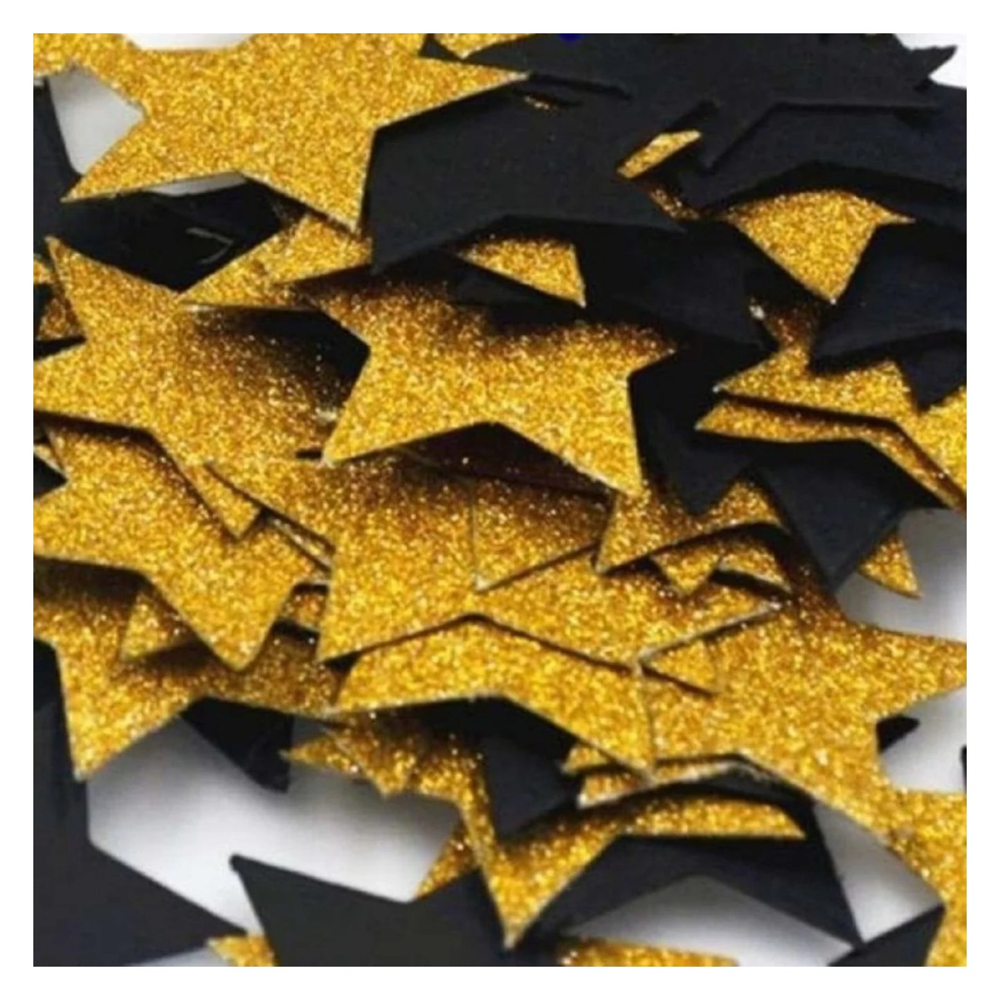 100pcs 3cm Star Confetti Black Glitter Gold Birthday Wedding Party Decoration Parties Confetti - - Asia Sell