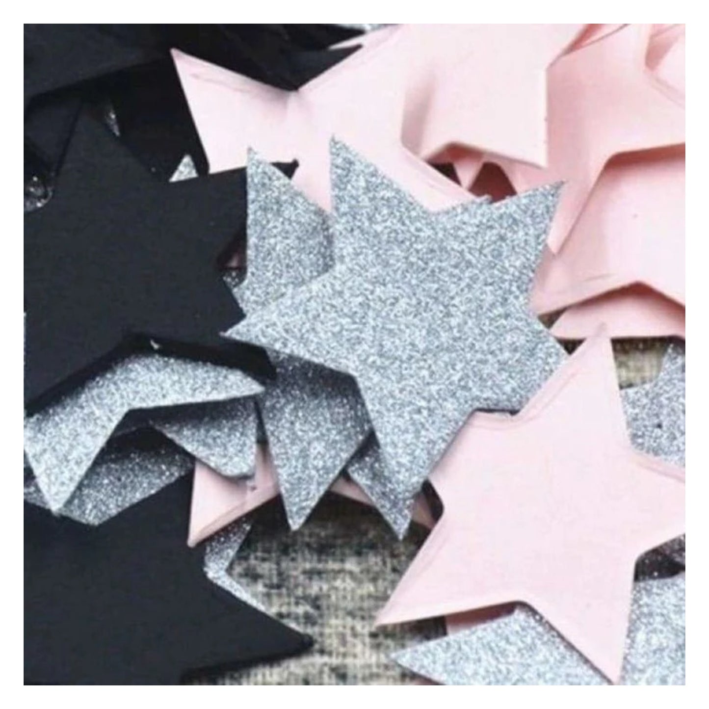 100pcs 3cm Stars BLACK PINK GLITTER SILVER Birthday Wedding Party Decorations Confetti - - Asia Sell