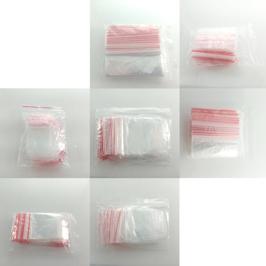 100pcs 4-15cm Plastic Zip Bags Clipseal Sealer Satchels Decent Grip at Edge Thin Non-Food Safe - 4x6cm - - Asia Sell