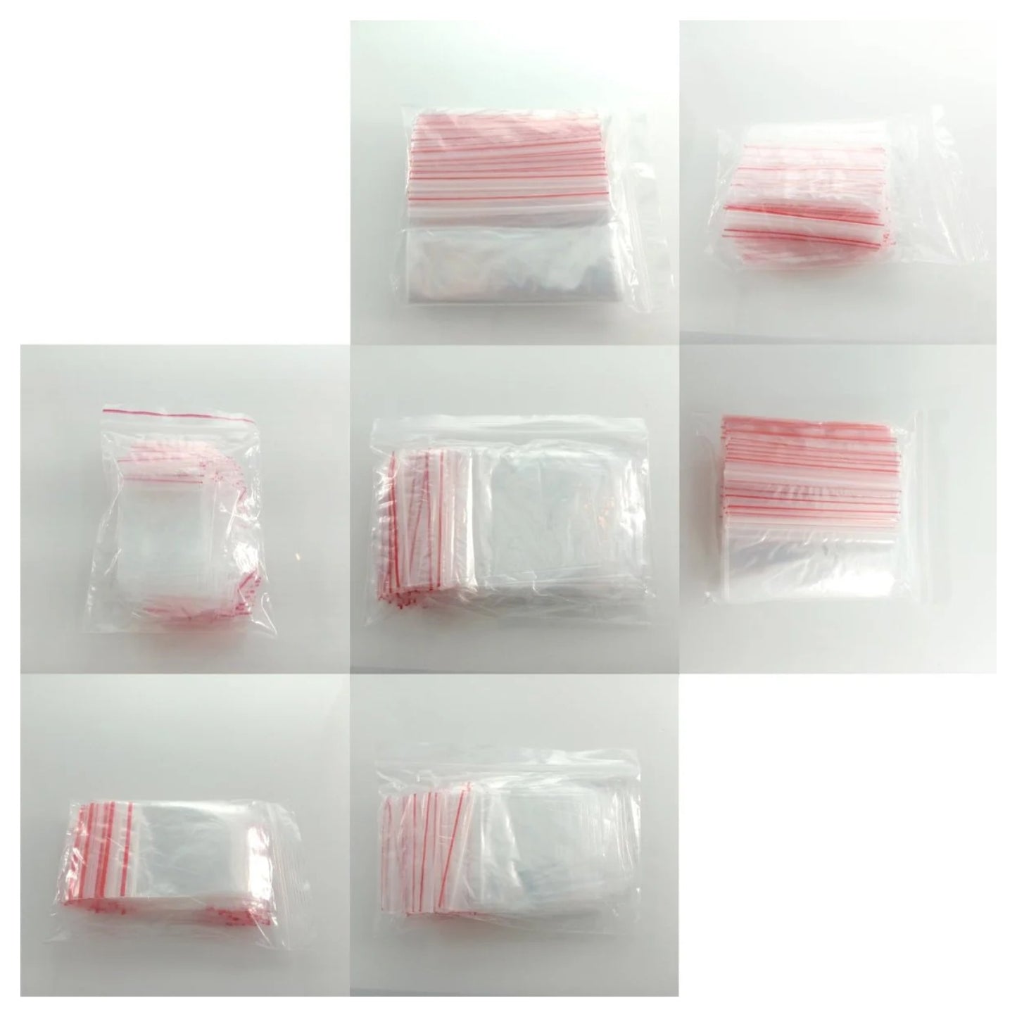 100pcs 4-15cm Plastic Zip Bags Clipseal Sealer Satchels Decent Grip at Edge Thin Non-Food Safe - 4x6cm - Asia Sell