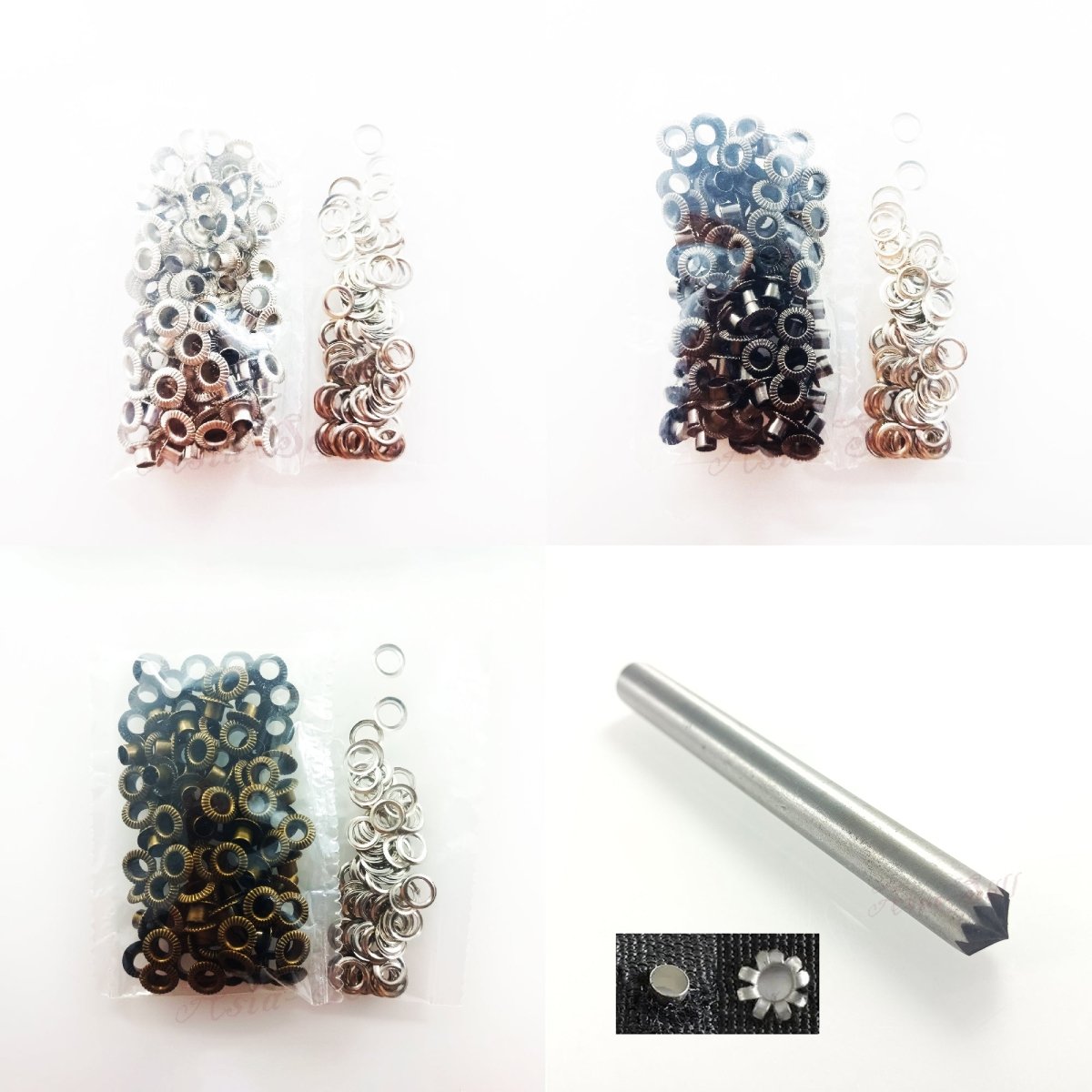 100pcs 4.5mm Striped Eyelets Rivets Metal Buttonholes Buckle Clothing Buttons Bronze Chrome Silver Grey Gun Metal Craft - Gun Metal Black - Asia Sell