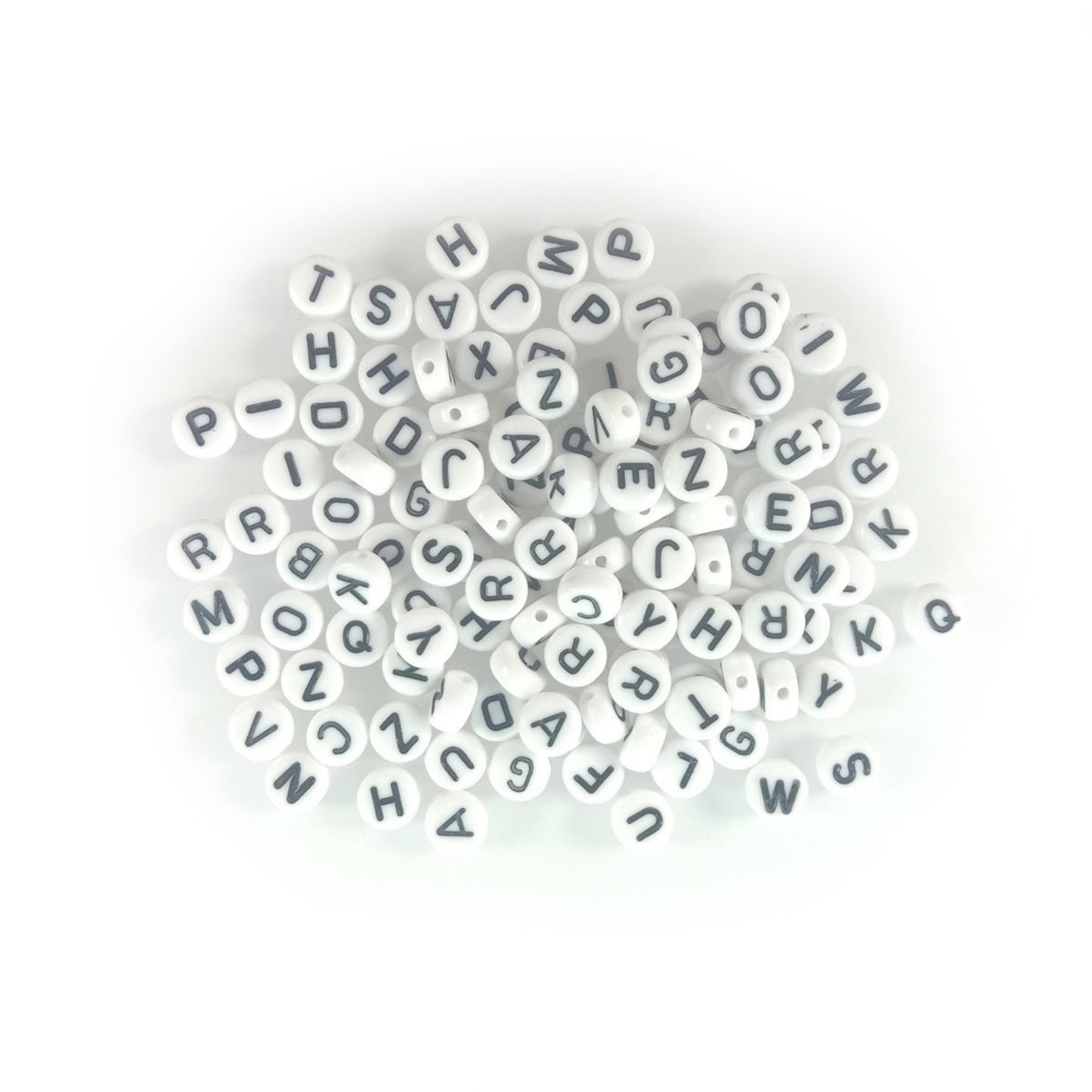 500pcs White Alphabet Letters Spacer Beads for Jewelry Making DIY 7mmx4mm Charm - Asia Sell