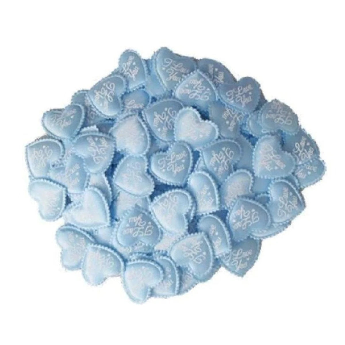 100pcs BLUE Fabric Hearts 3.6x3.2cm Love you Wedding Confetti Table Decorations - - Asia Sell