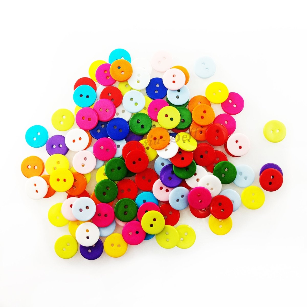 100pcs Button Mixed Sets Resin Clothing Scrapbooking Crafts - Flat 15mm - Asia Sell