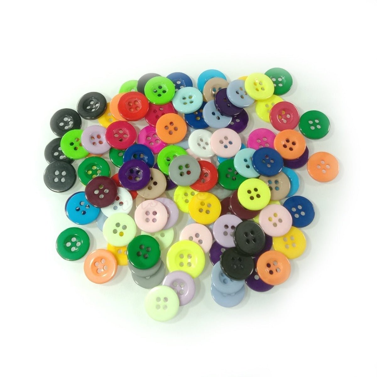 100pcs Button Mixed Sets Resin Clothing Scrapbooking Crafts - Raised Edge 15mm - Asia Sell