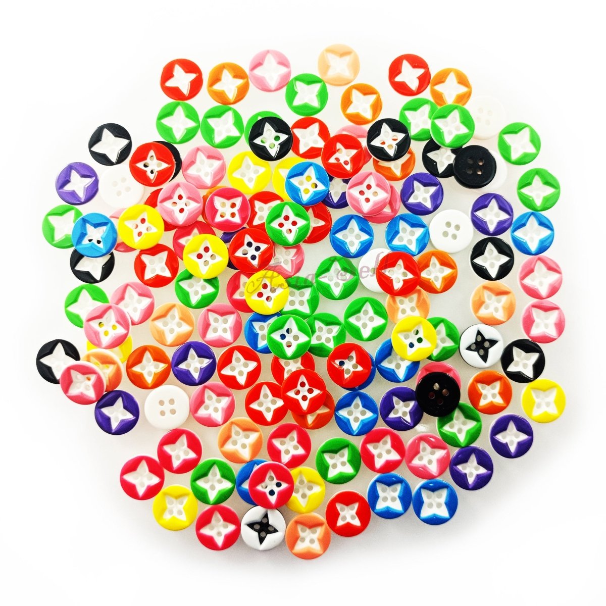 100pcs Button Mixed Sets Resin Clothing Scrapbooking Crafts - Stars 13mm - Asia Sell