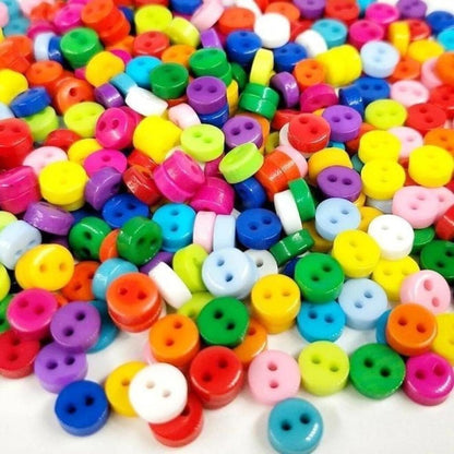 100pcs Buttons 6mm 7mm 10mm Multicoloured Mixed Colour Clothing Sewing - 6mm Resin Set 1 - - Asia Sell