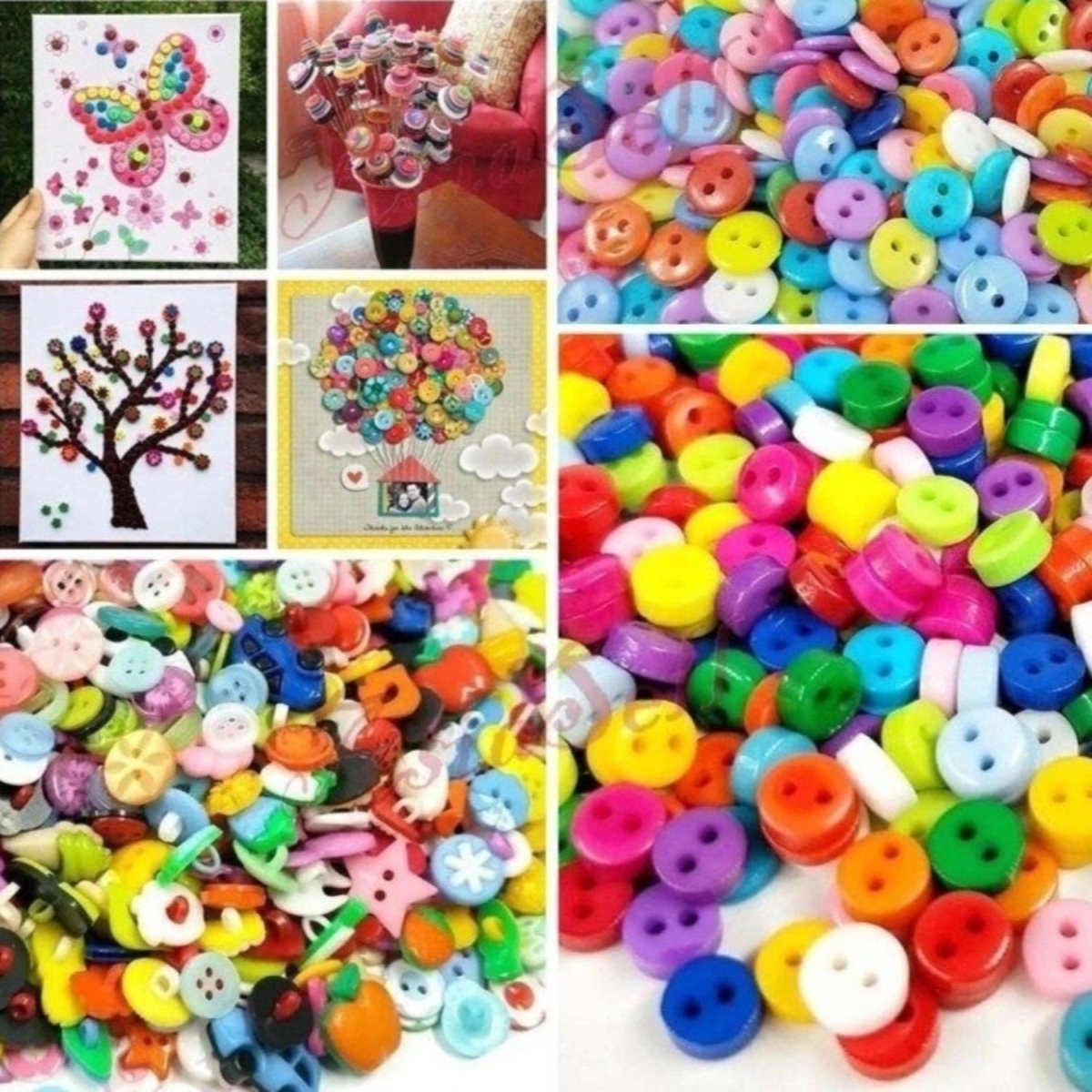 100pcs Buttons 6mm 7mm 10mm Multicoloured Mixed Colour Clothing Sewing - 6mm Resin Set 1 - Asia Sell