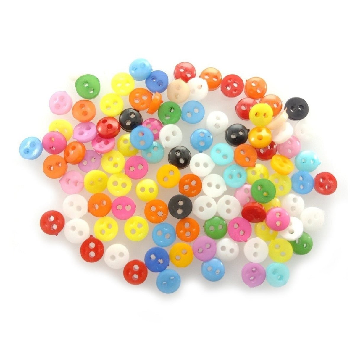 100pcs Buttons 6mm 7mm 10mm Multicoloured Mixed Colour Clothing Sewing - 6mm Set 3 - Asia Sell