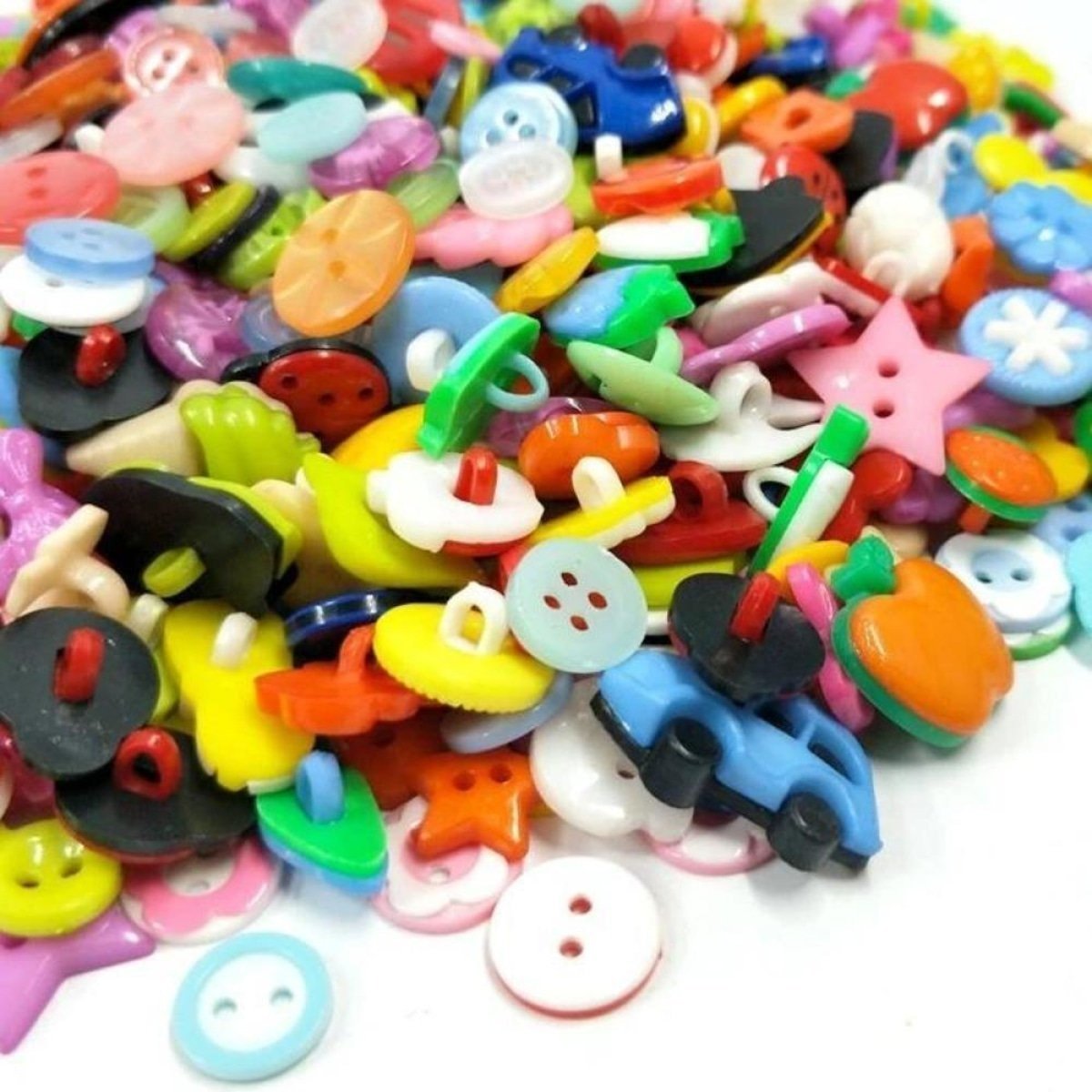 100pcs Buttons 6mm 7mm 10mm Multicoloured Mixed Colour Clothing Sewing - 7mm-10mm Mixed - Asia Sell