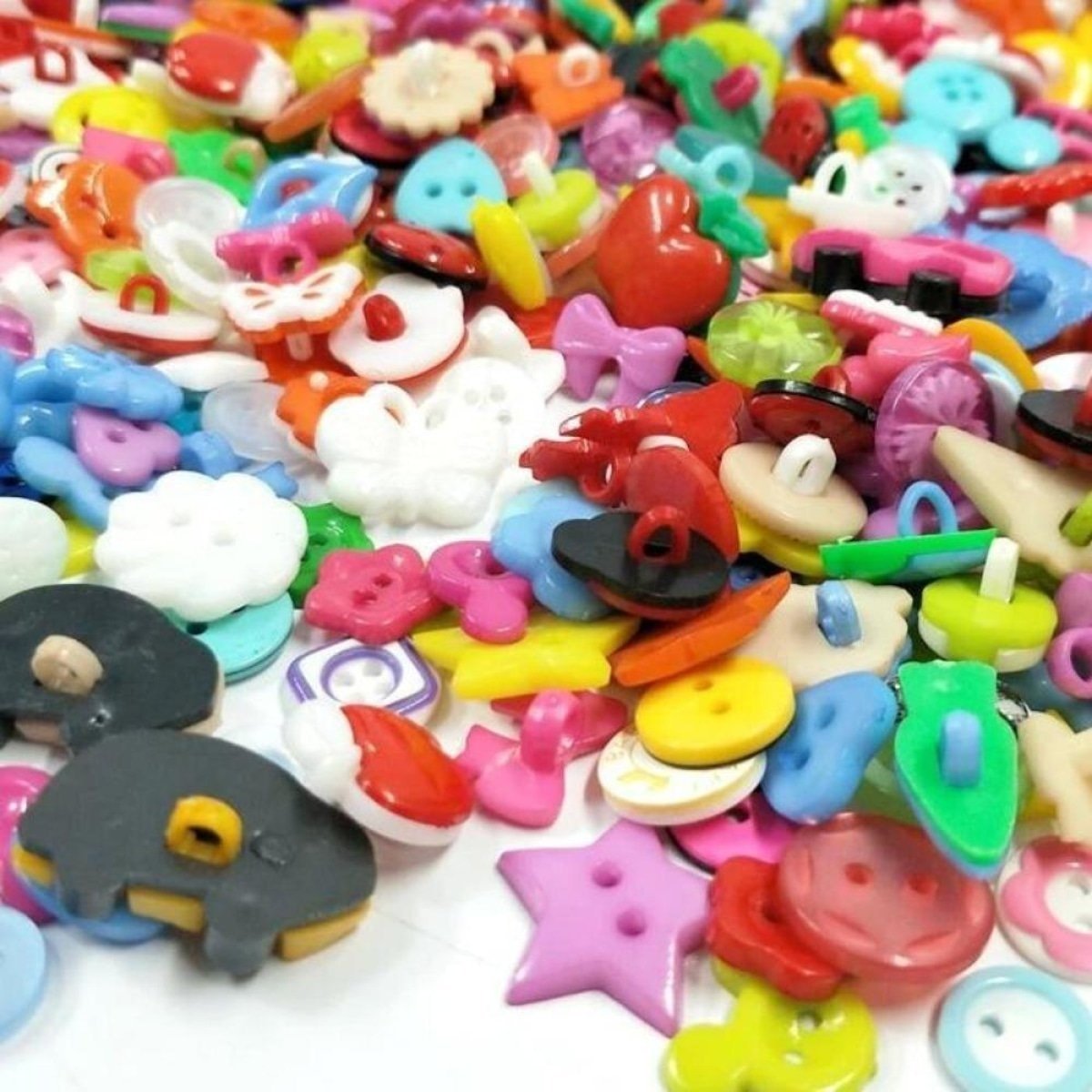 100pcs Buttons 6mm 7mm 10mm Multicoloured Mixed Colour Clothing Sewing - 7mm-10mm Mixed - Asia Sell