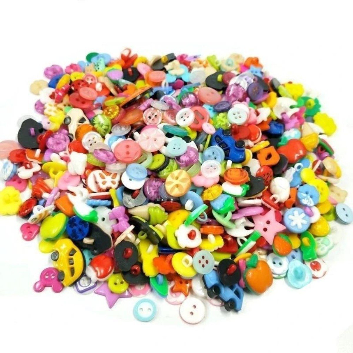 100pcs Buttons 6mm 7mm 10mm Multicoloured Mixed Colour Clothing Sewing - 7mm-10mm Mixed - Asia Sell