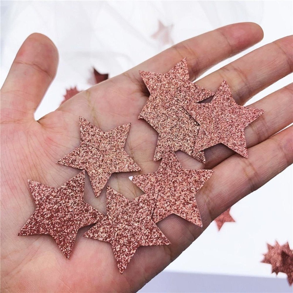 100pcs Cardboard Confetti Star Circle Heart Baby Shower Birthday Wedding Decorations Party - Star - Pink - Asia Sell