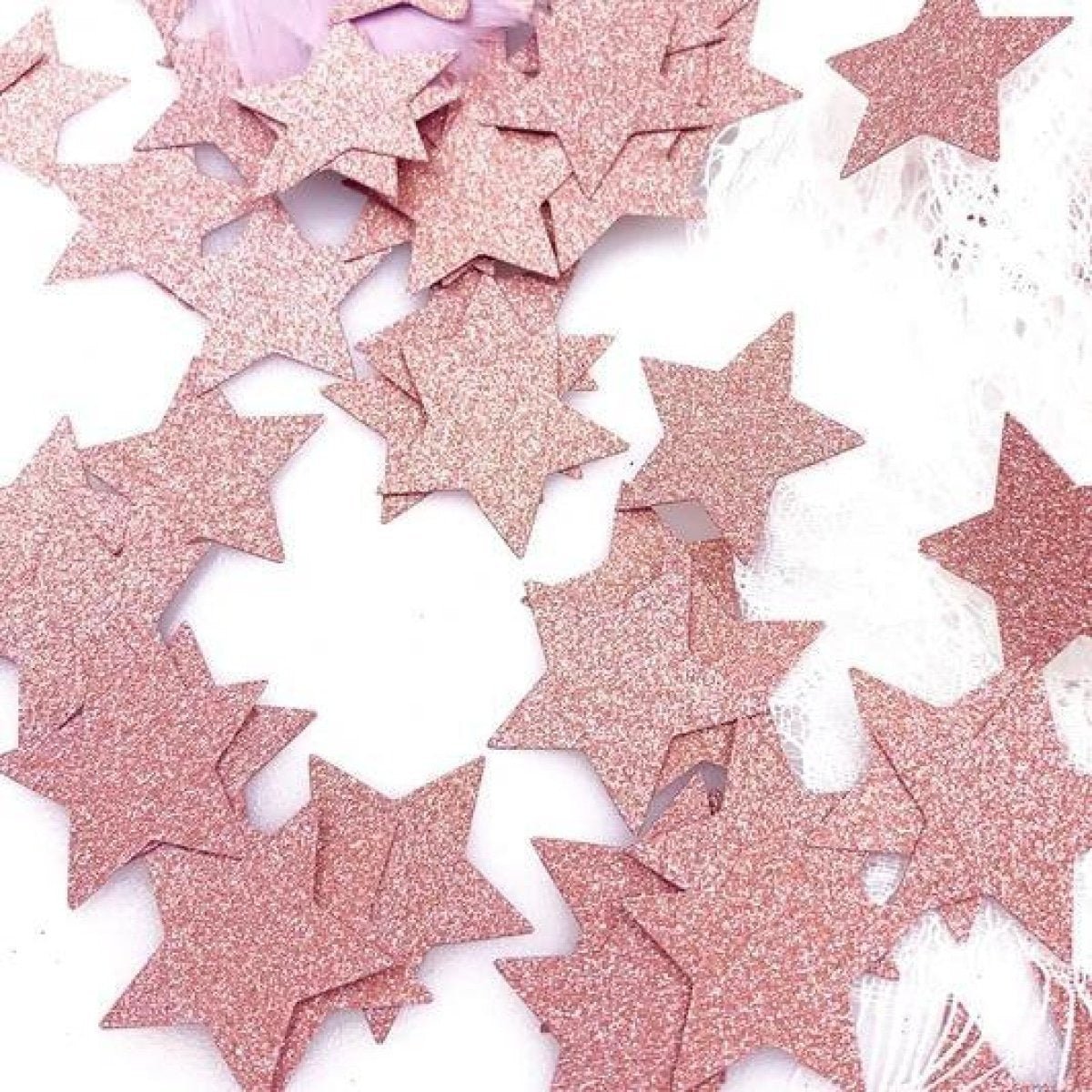 100pcs Cardboard Confetti Star Circle Heart Baby Shower Birthday Wedding Decorations Party - Star - Pink - Asia Sell
