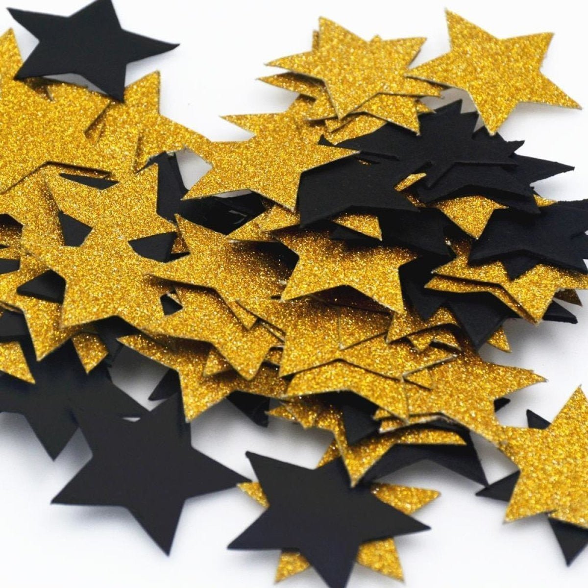 100pcs Cardboard Confetti Star Circle Heart Baby Shower Birthday Wedding Decorations Party - Star - Pink Black Silver - Asia Sell