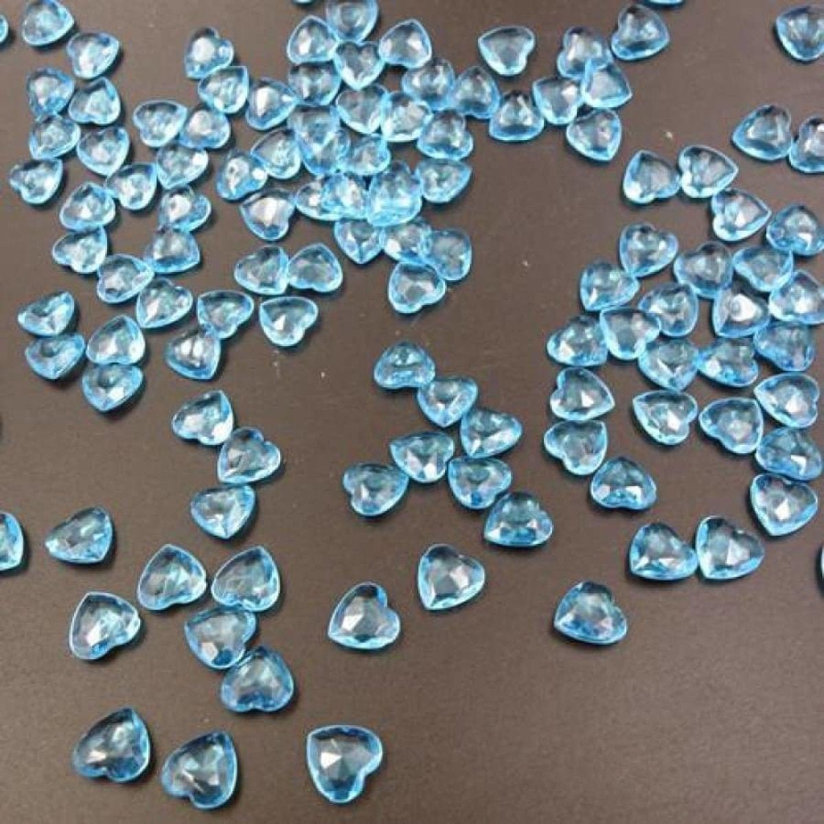 100pcs Crystal Heart Table Scatter Red Blue Pink Purple Clear 1cm Wedding Decoration Acrylic - Aqua - Asia Sell