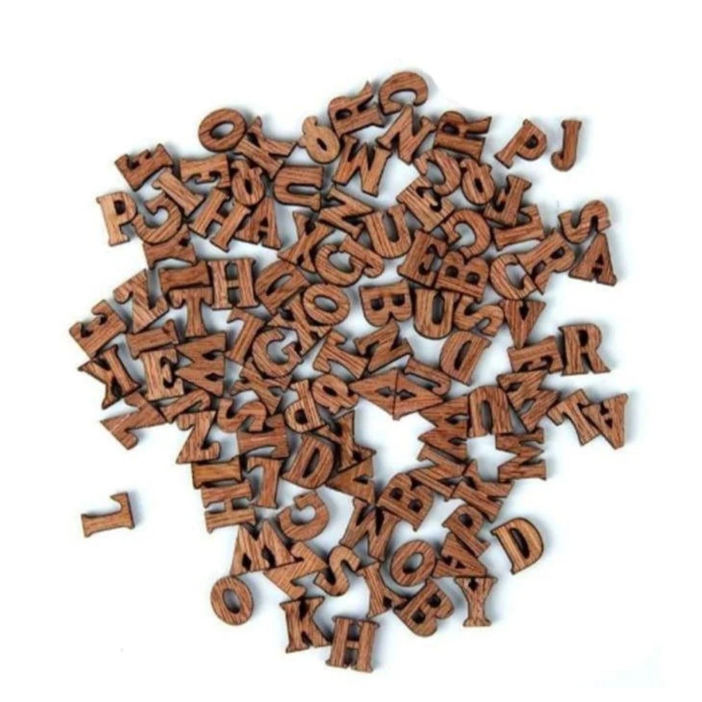 100pcs Dark Brown Wooden Letters Set Alphabet Craft Childrens Learning - - Asia Sell
