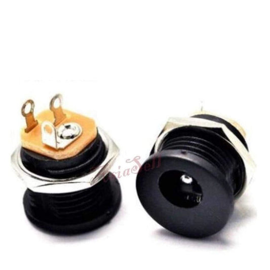 100pcs DC022 5.5x2.1mm Female DC Socket Jack Power Plug Panel Mount DC-022 14mm - Asia Sell