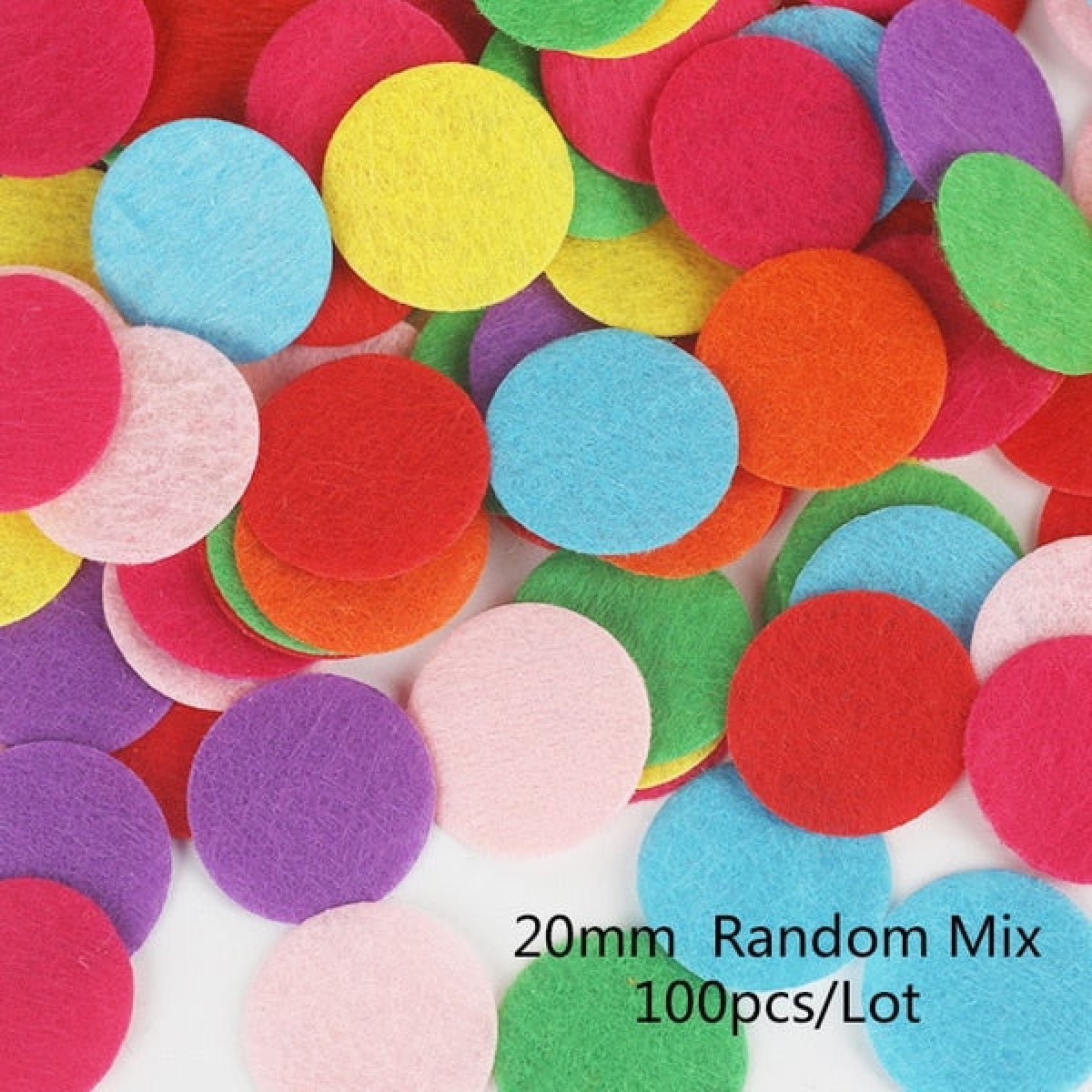 100pcs Fabric Felt Shapes Craft Clothing Patch For Sewing Scrapbooking 15mm to 40mm - 20mm round - Asia Sell