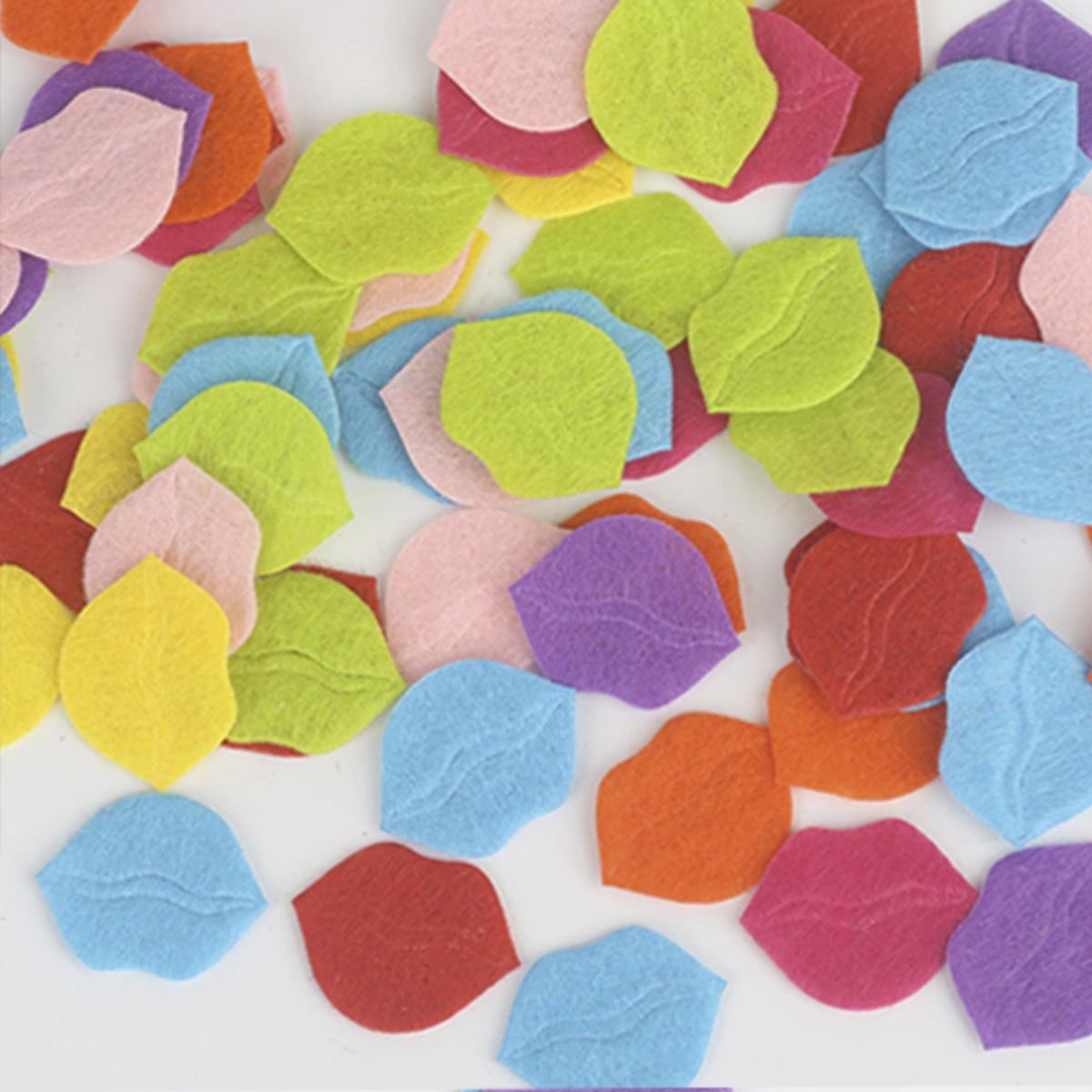 100pcs Fabric Felt Shapes Craft Clothing Patch For Sewing Scrapbooking 15mm to 40mm - 21x17mm lips - Asia Sell