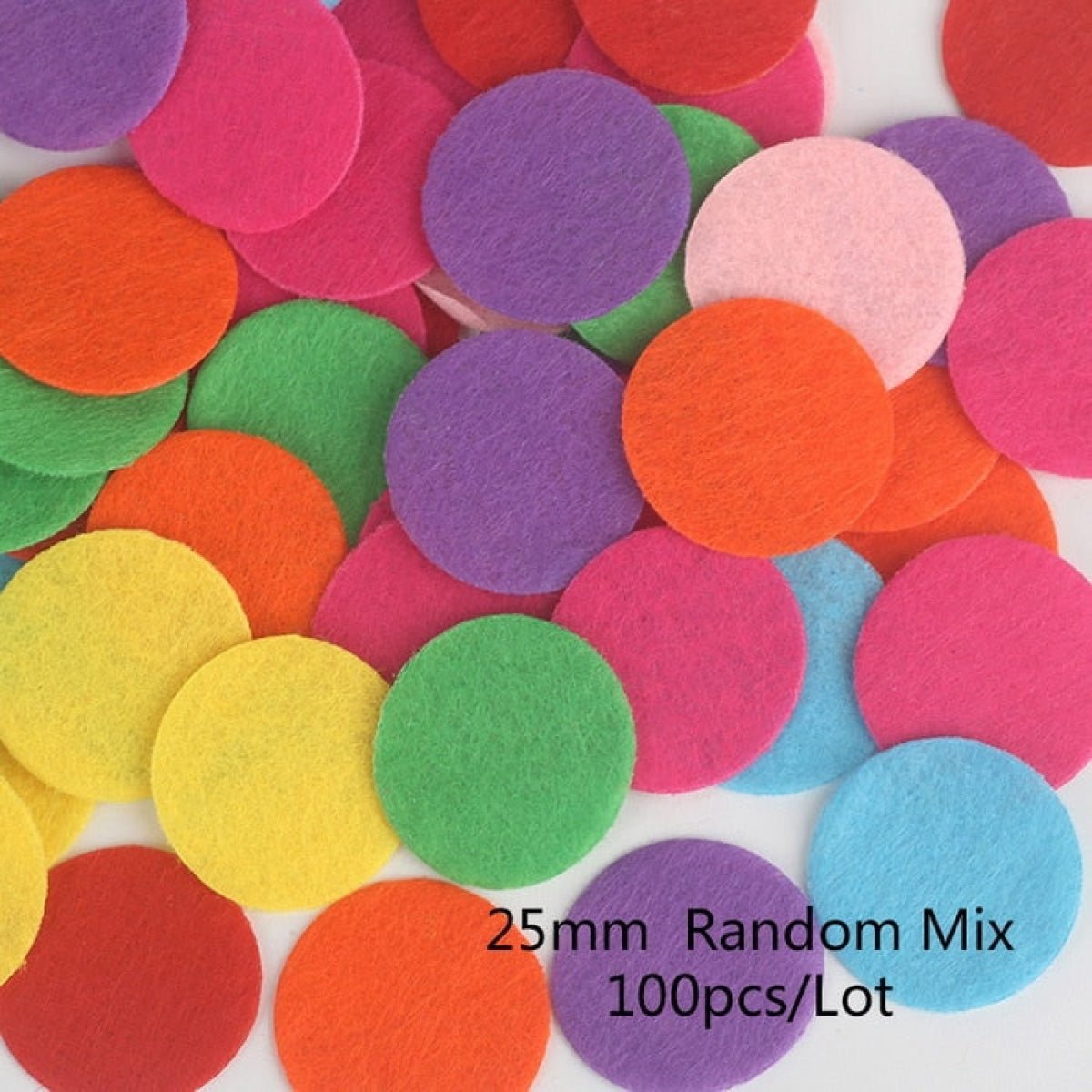 100pcs Fabric Felt Shapes Craft Clothing Patch For Sewing Scrapbooking 15mm to 40mm - 25mm round - Asia Sell