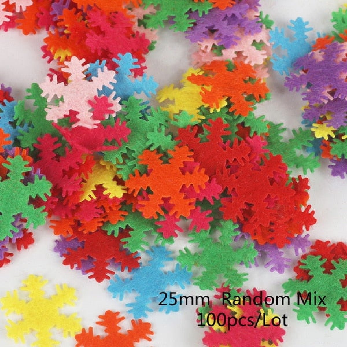 100pcs Fabric Felt Shapes Craft Clothing Patch For Sewing Scrapbooking 15mm to 40mm - 25mm snowflake - Asia Sell