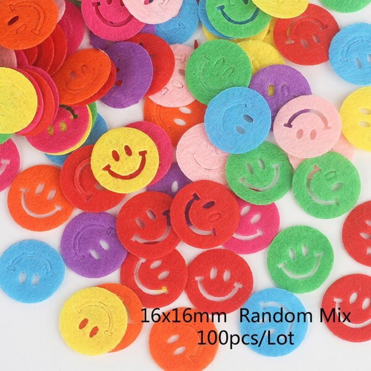 100pcs Fabric Felt Shapes Craft Clothing Patch For Sewing Scrapbooking 15mm to 40mm - 33mm flower - Asia Sell