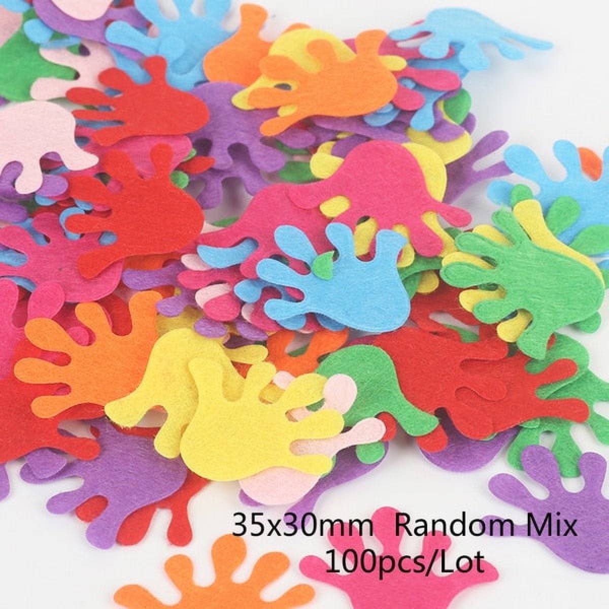 100pcs Fabric Felt Shapes Craft Clothing Patch For Sewing Scrapbooking 15mm to 40mm - 35x30mm hand - Asia Sell