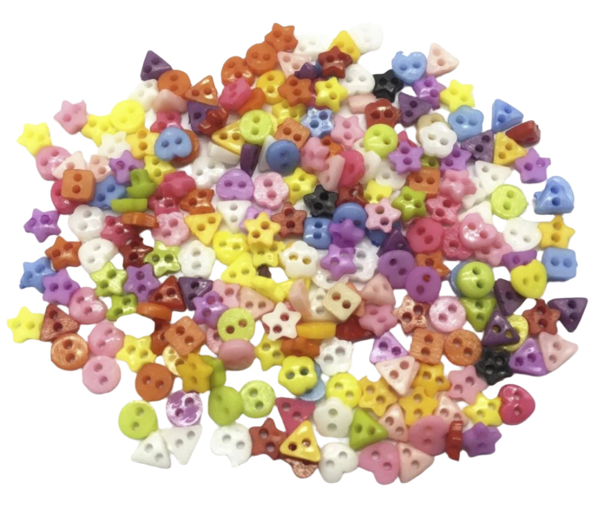 100pcs Flowers Stars Hearts Mixed 6mm Mini Plastic Buttons Colours DIY Kid's Sewing Dolls - - Asia Sell