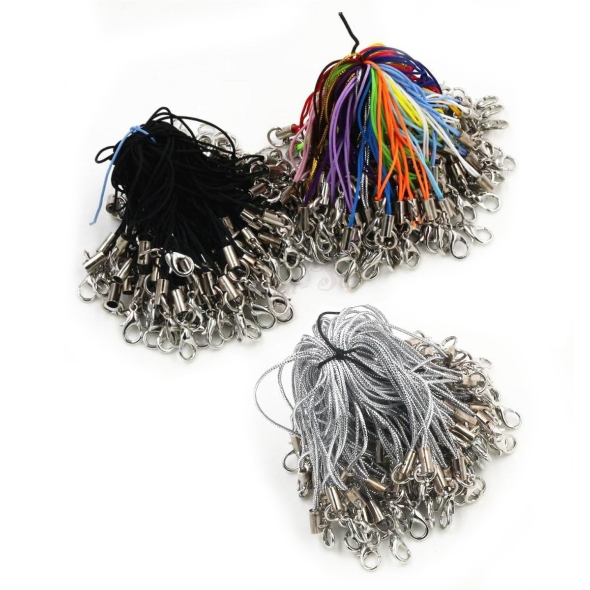 100pcs Lanyard Strap Cords Lobster Clasp Rope Keychains Hooks Mobile Set Charms Keyring Bag Accessories Key Ring - Mixed - Asia Sell