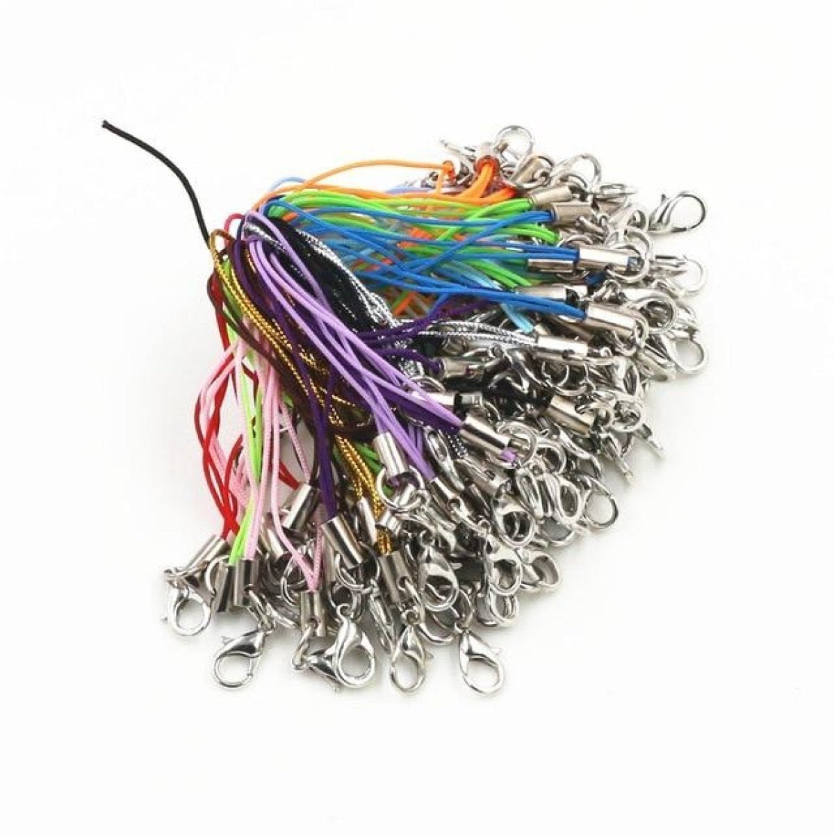 100pcs Lanyard Strap Cords Lobster Clasp Rope Keychains Hooks Mobile Set Charms Keyring Bag Accessories Key Ring - Mixed - Asia Sell