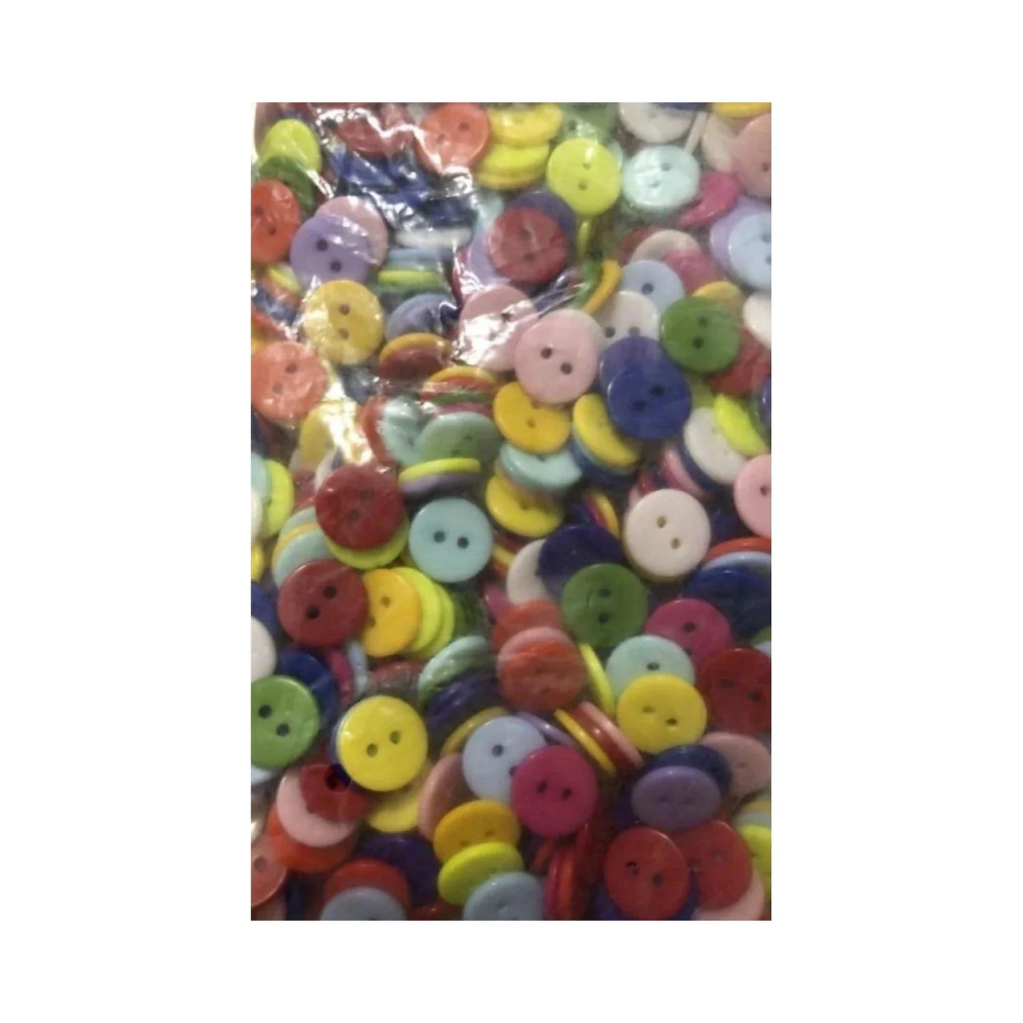 100pcs Mixed Buttons 11mm-13mm Scrapbooking Round Shape Resin 2 Holes Sewing DIY - 13mm - Asia Sell