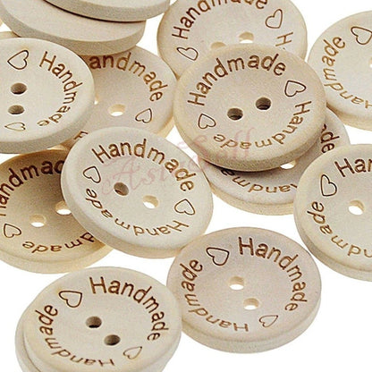 100pcs Mixed Wooden Buttons Flower for Clothing Craft Sewing DIY 2 Hole 15mm - Handmade - - Asia Sell