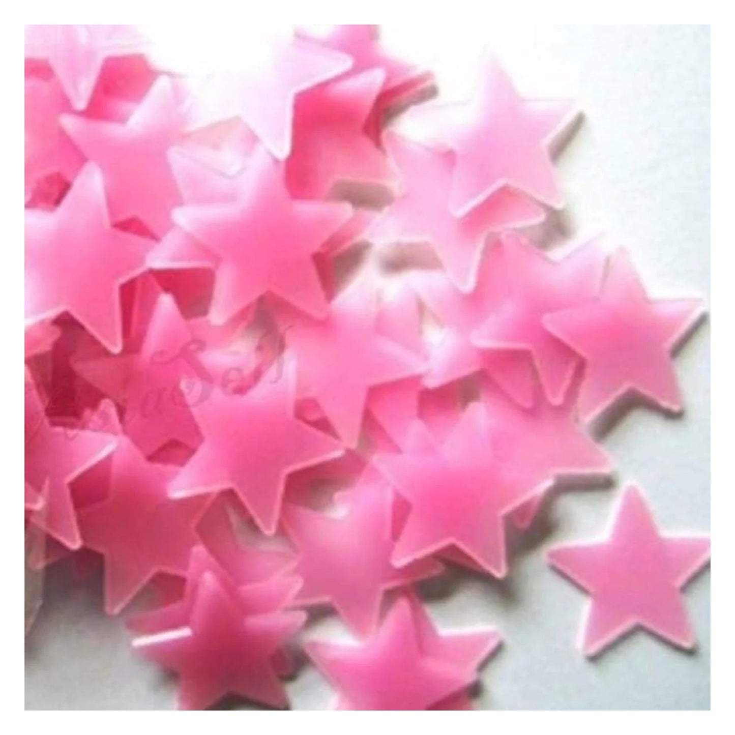 100pcs PINK Wall Stars Glow In The Dark Nursery Room Luminous Fluorescent GITD Stickers - - Asia Sell