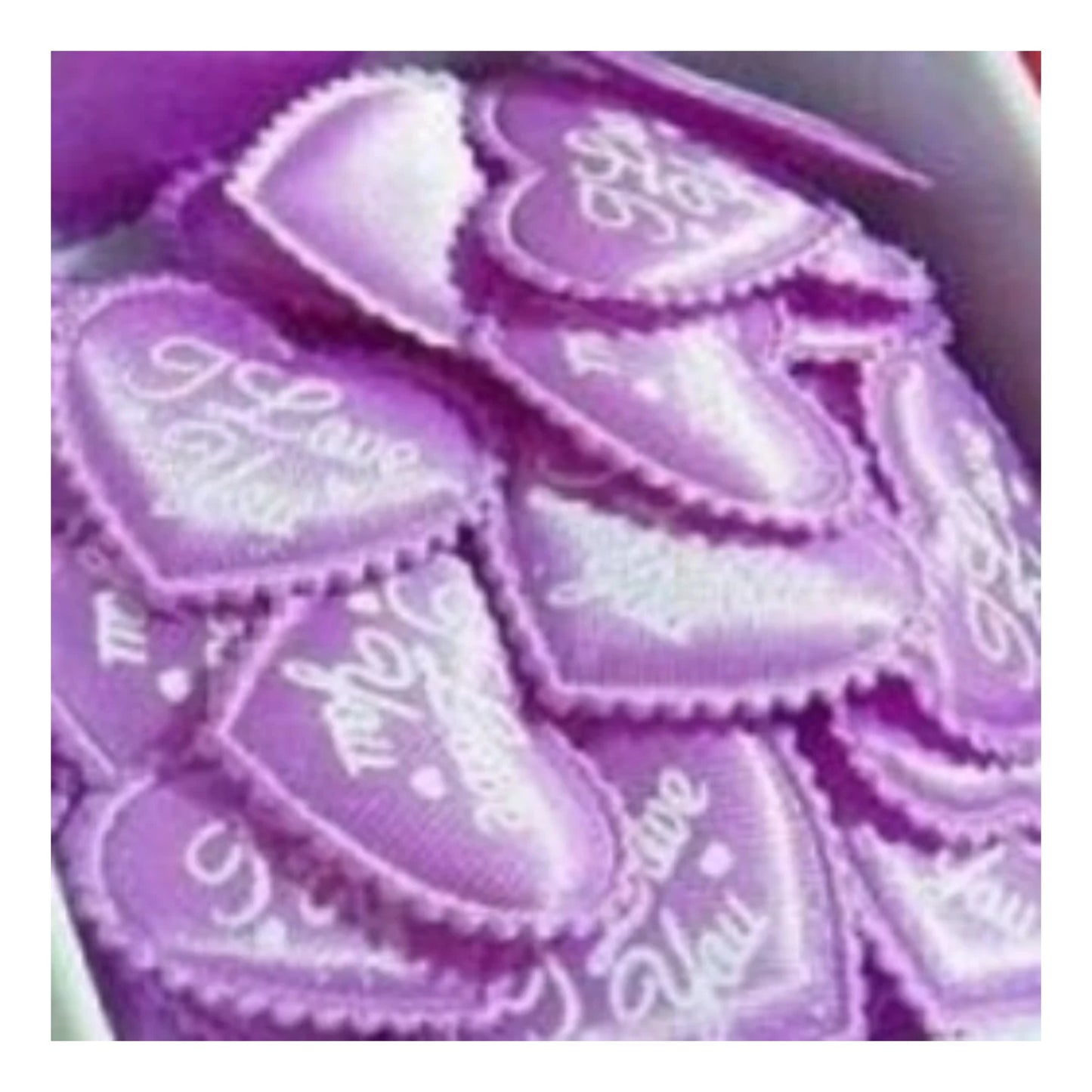 100pcs PURPLE Fabric Hearts 3.6x3.2cm Love you Wedding Confetti Table Decoration - - Asia Sell