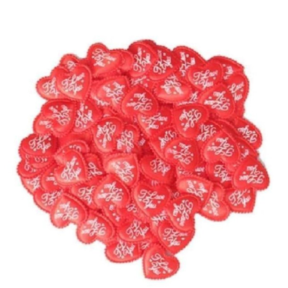 100pcs RED Fabric Hearts 3.6x3.2cm Love you Wedding Confetti Table Decorations - - Asia Sell